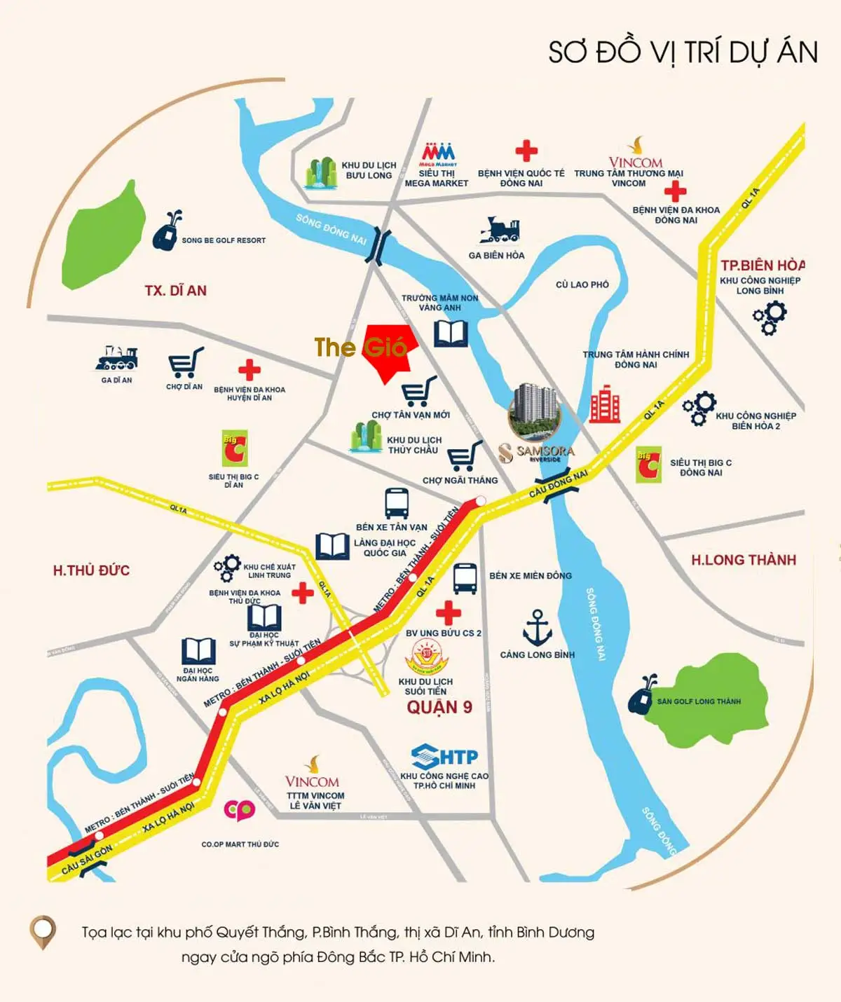 The Gió Riverside 3 Bản đồ Vị trí Dự án The Gió Dĩ An Bình Dương