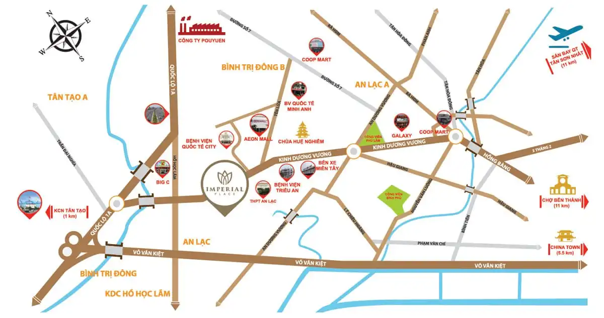 IMPERIAL PLACE BÌNH TÂN 2 Vị trí Dự án Căn hộ Imperial Place Bình Tân
