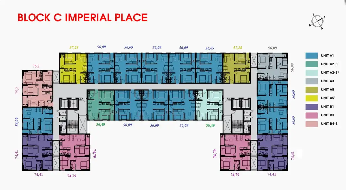 IMPERIAL PLACE BÌNH TÂN 9 Mặt bằng Block C Dự án Căn hộ Imperial Place Bình Tân