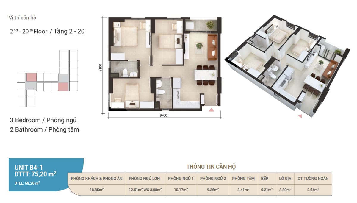 Thiết kế Căn hộ 75m2 Imperial Place Bình Tân