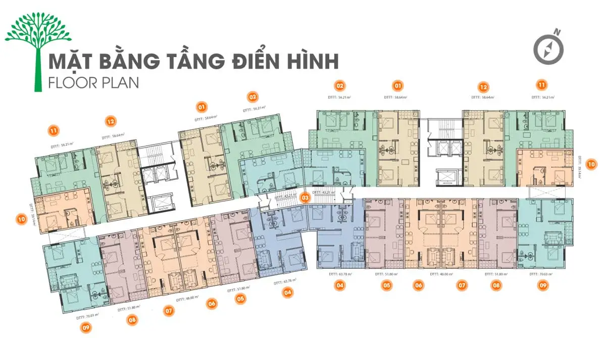 VISTA RIVERSIDE BÌNH DƯƠNG 10 Mặt bằng tầng điển hình Dự án Căn hộ Chung cư Vista Riverside Bình Dương