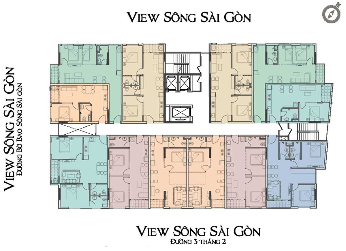 Mặt bằng tầng điển hình Block A Dự án Căn hộ Chung cư Vista Riverside Bình Dương