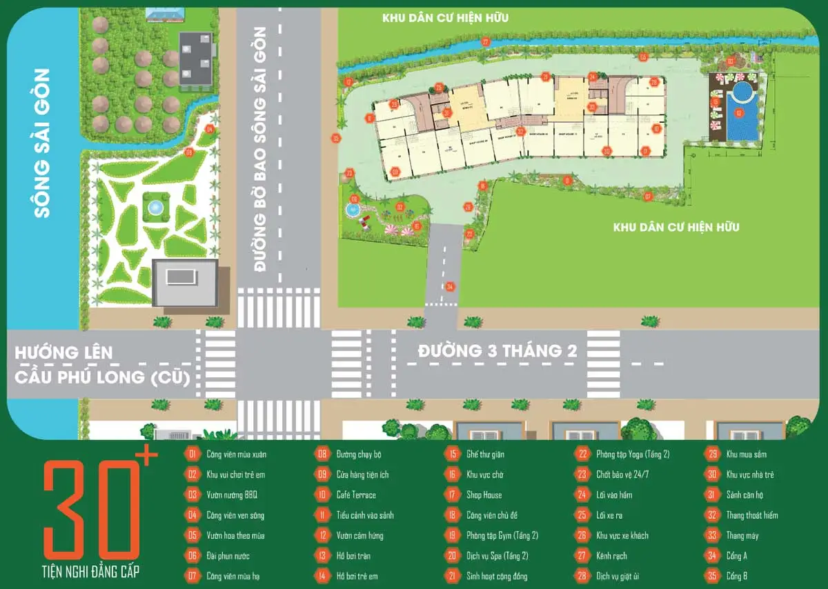 VISTA RIVERSIDE BÌNH DƯƠNG 7 Tiện ích Dự án Vista Riverside Lái Thiêu Bình Dương