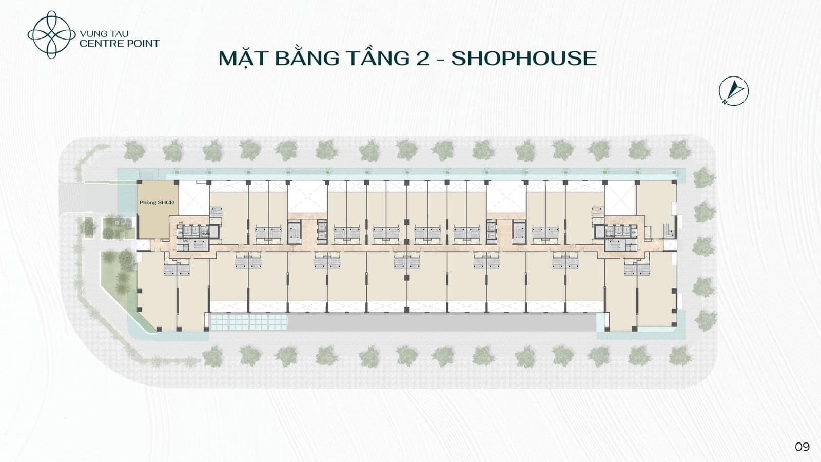 Mặt bằng Tầng 2 Shophouse Vũng Tàu Centre Point