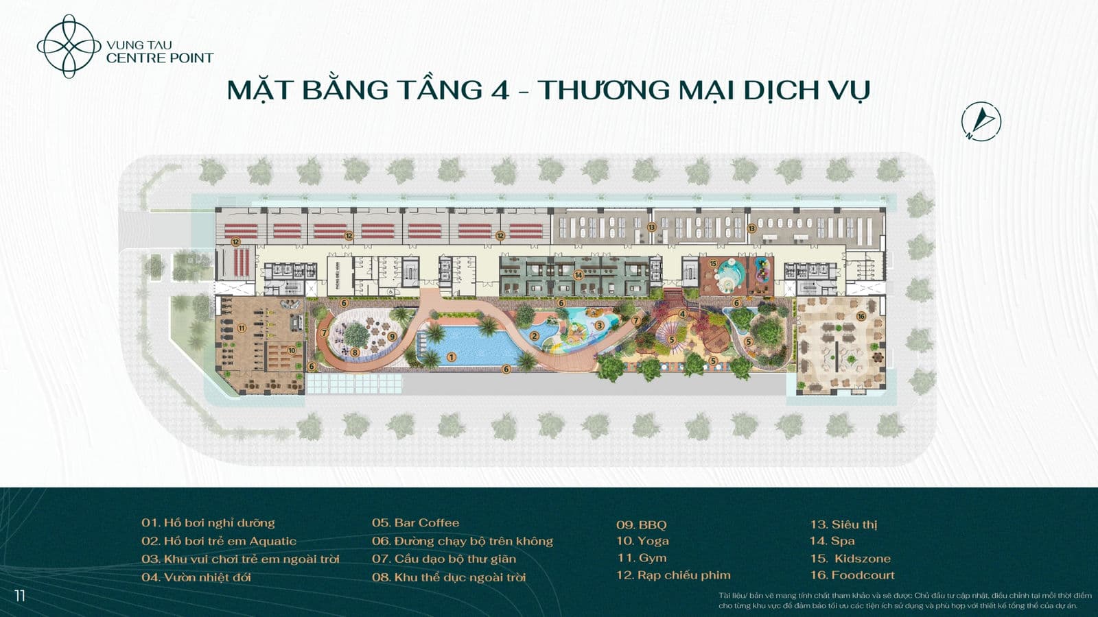 Mặt bằng Tầng 4 Thương mại dịch vụ Vũng Tàu Centre Point