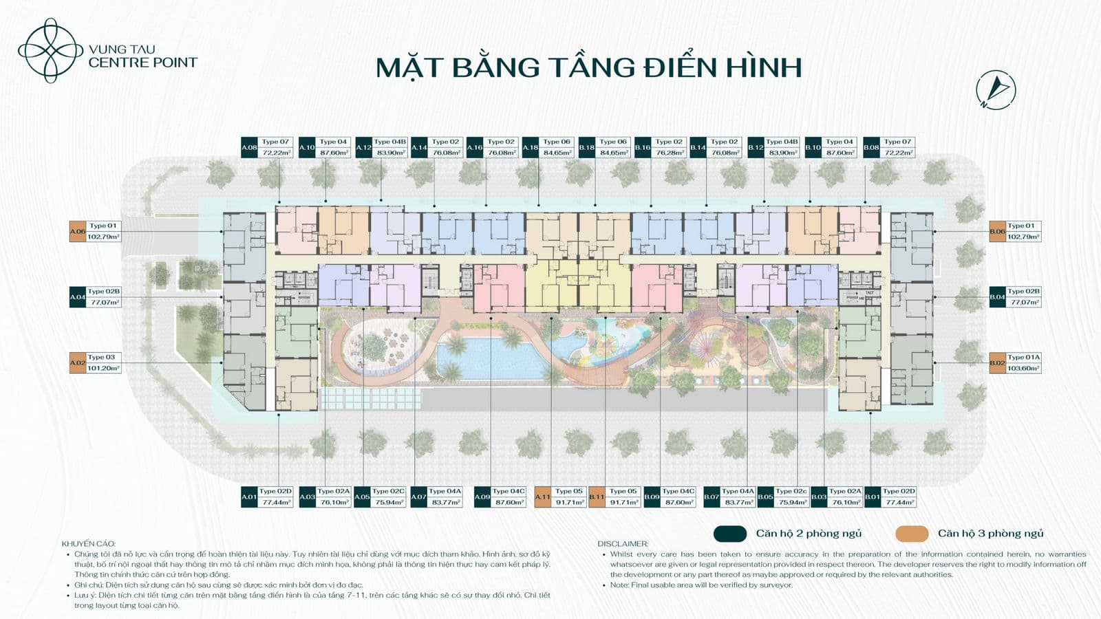 Mặt bằng Tầng Điển Hình Dự án Vũng Tàu Centre Point