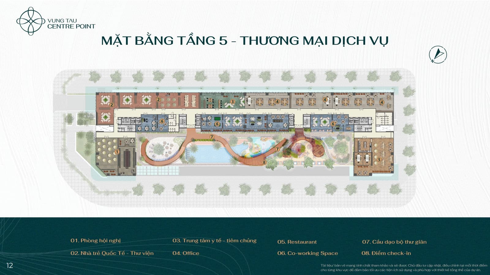 Mặt bằng Tầng 5 Thương mại dịch vụ Vũng Tàu Centre Point