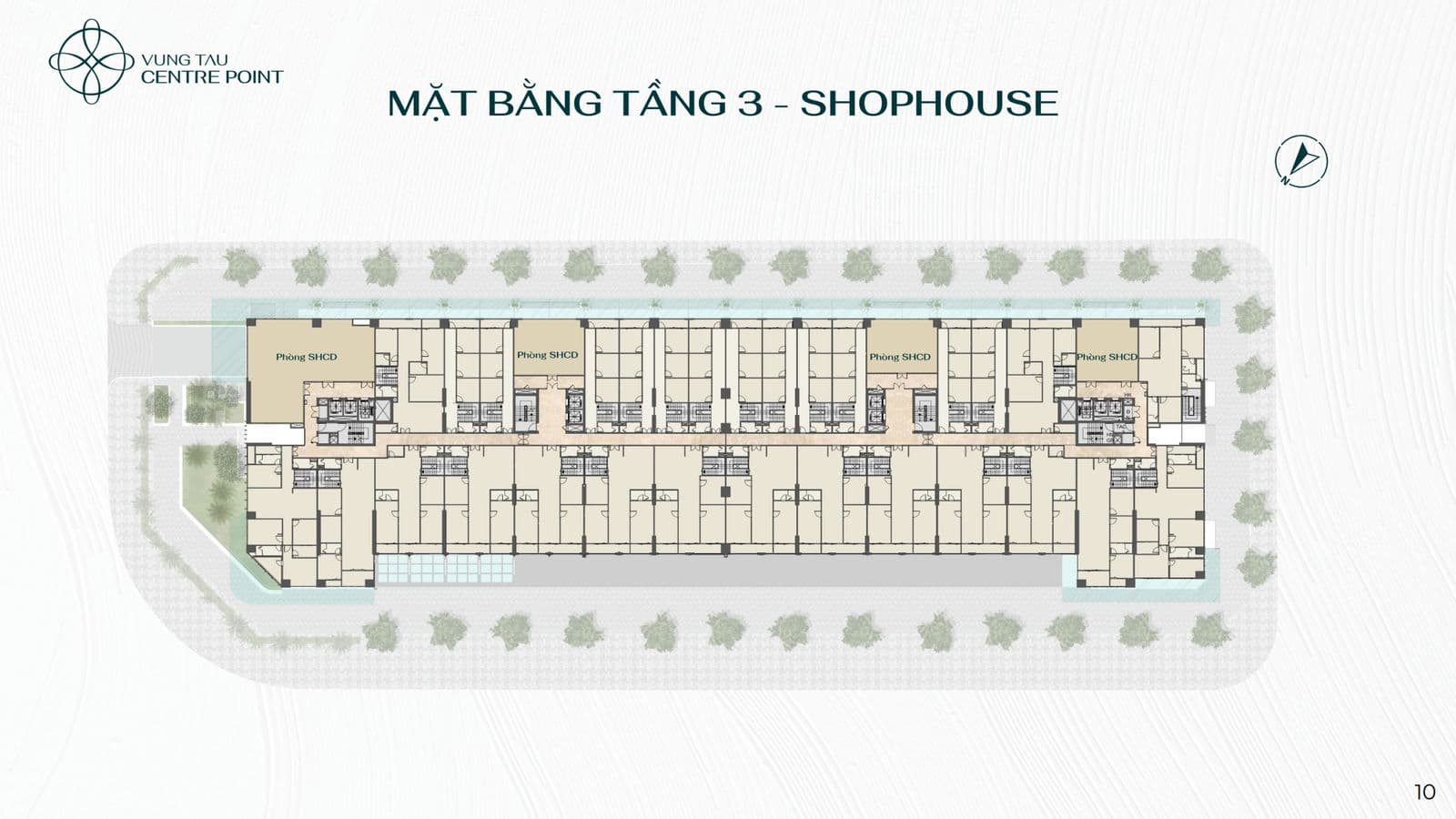 Mặt bằng Tầng 3 Shophouse Vũng Tàu Centre Point