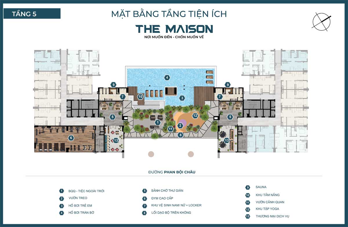 Mặt bằng Tầng 5 Dự án The Maison Bình Dương