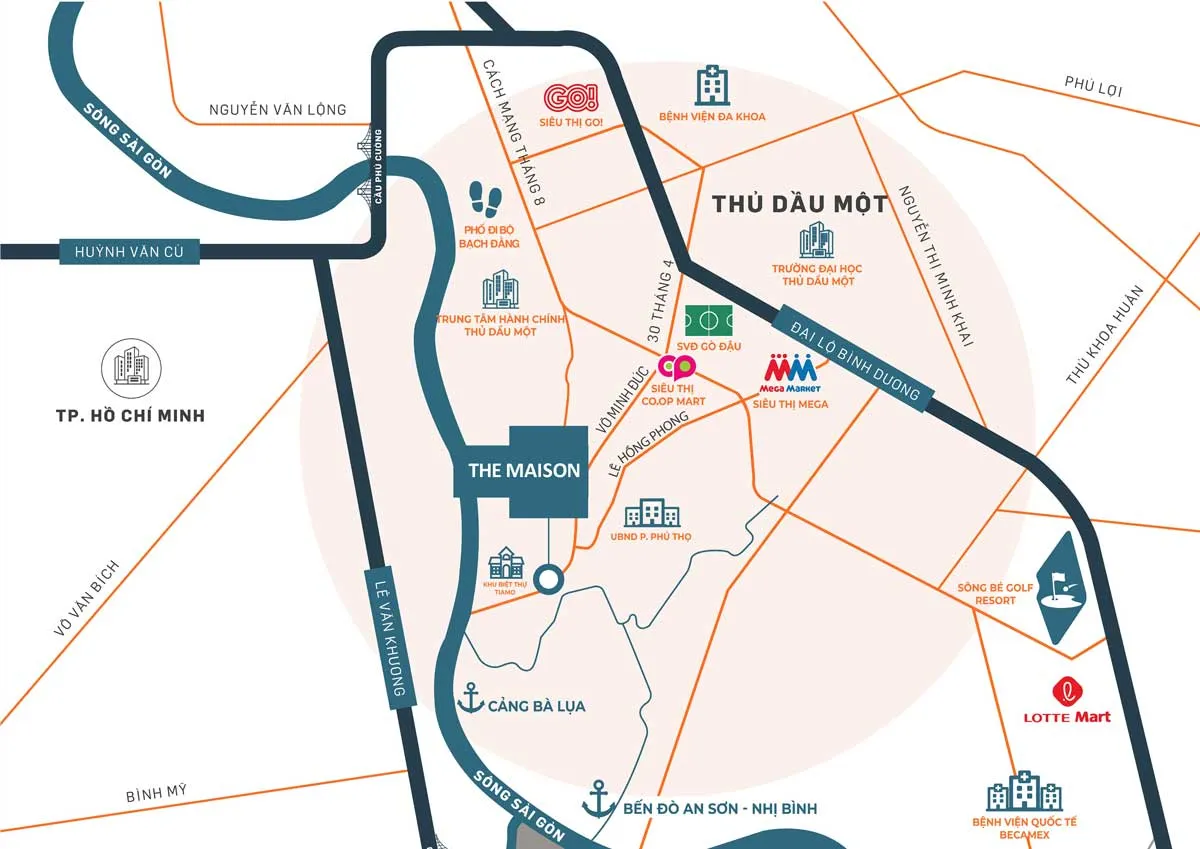 The Maison 3 Vị trí Dự án The Maison Bình Dương