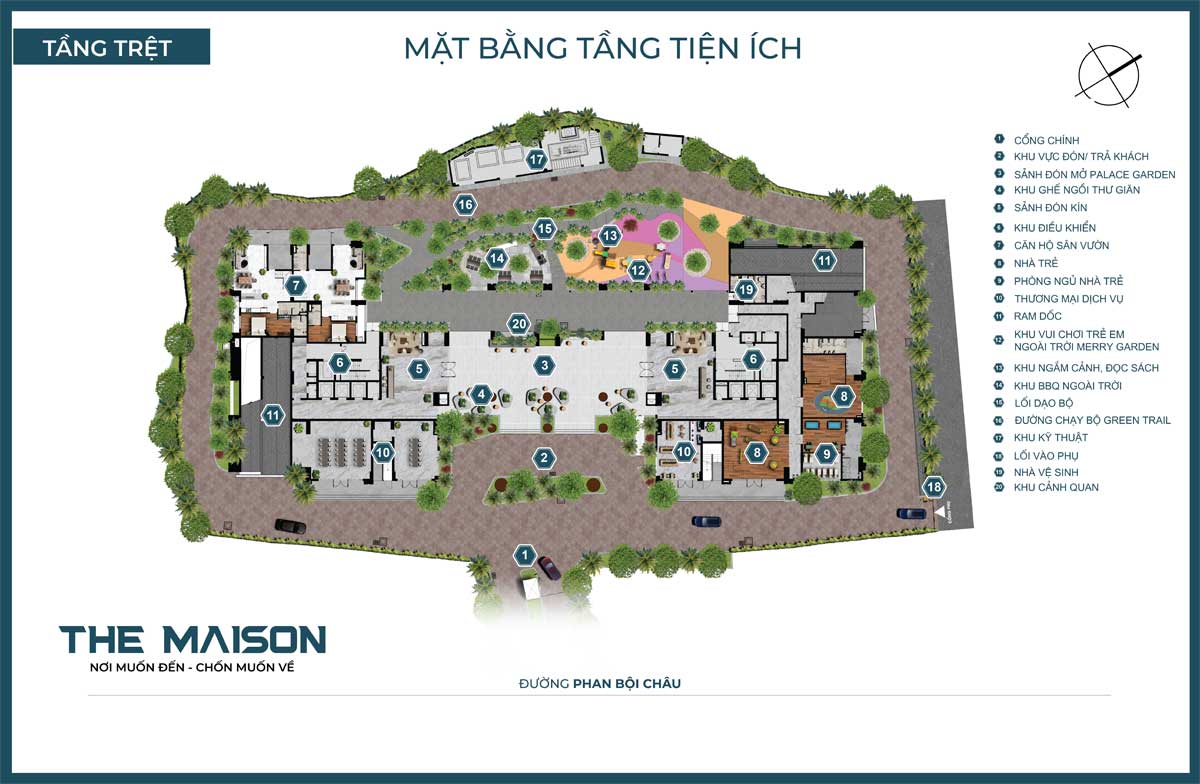 Mặt bằng Tầng Trệt Dự án The Maison Bình Dương