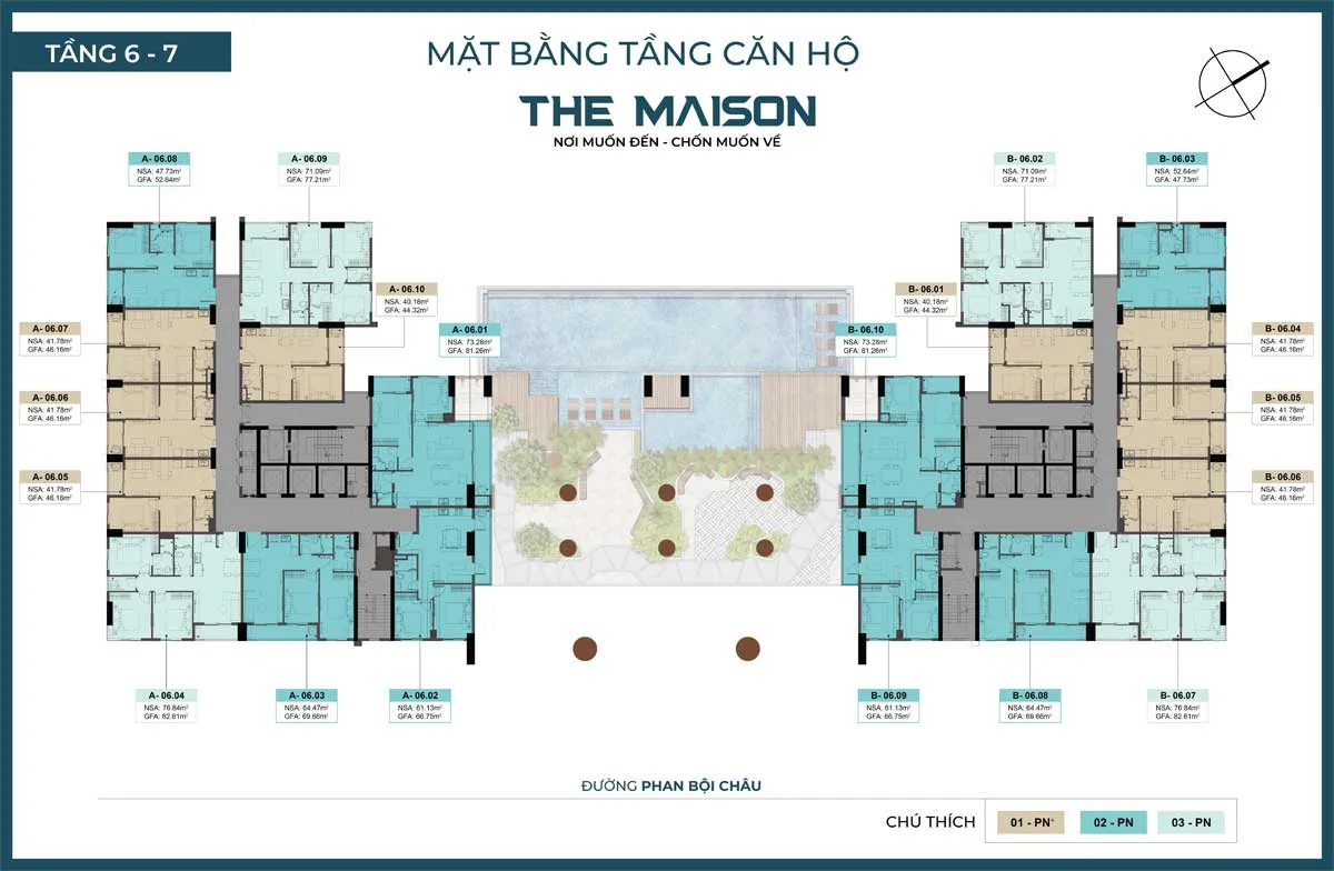 The Maison 16 Mặt bằng Tầng 6 - 7 Dự án The Maison Bình Dương