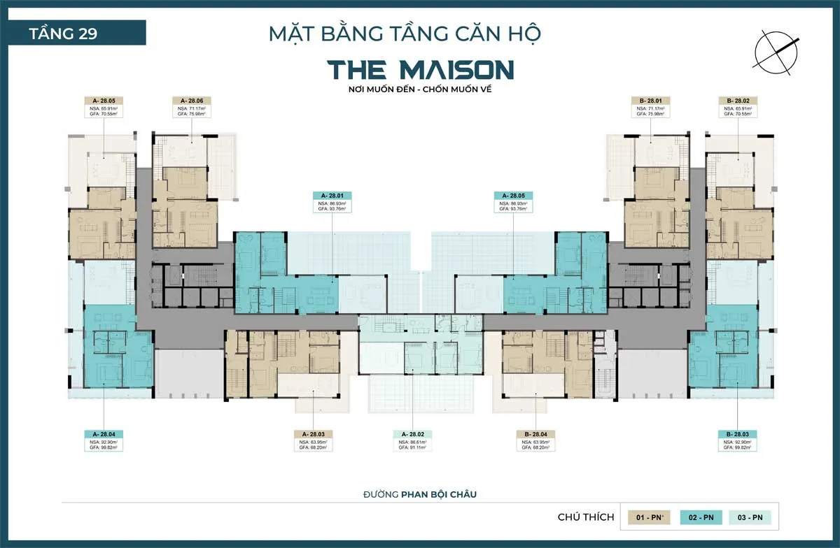 The Maison 19 Mặt bằng Tầng 29 Dự án The Maison Bình Dương