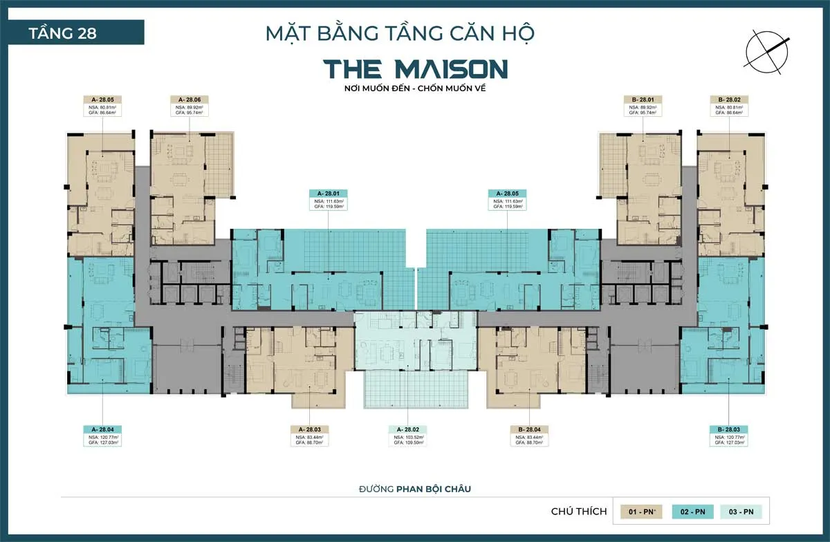The Maison 18 Mặt bằng Tầng 28 Dự án The Maison Bình Dương