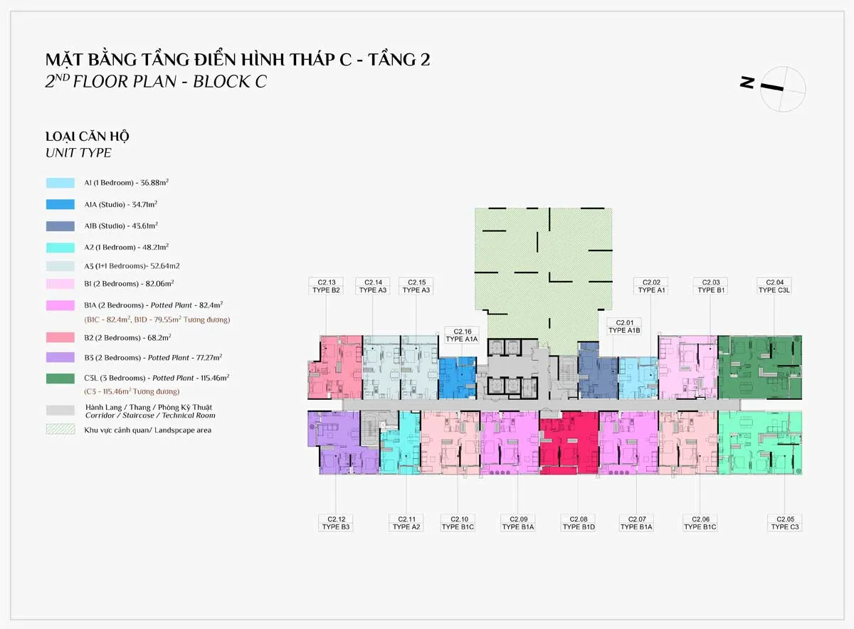 Elysian Thủ Đức 15 Mặt bằng Tầng 2 Block C Dự án Căn hộ Elysian Lò Lu Quận 9 Thủ Đức