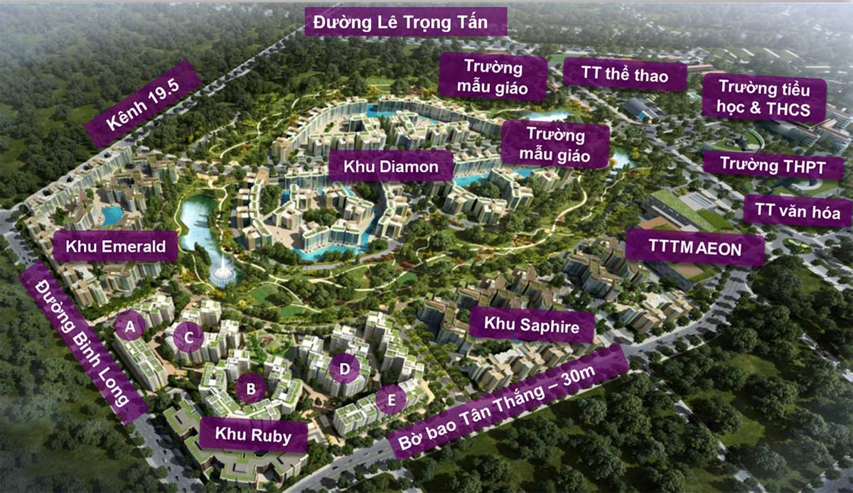 Tổng thể Celadon City Tân Phú