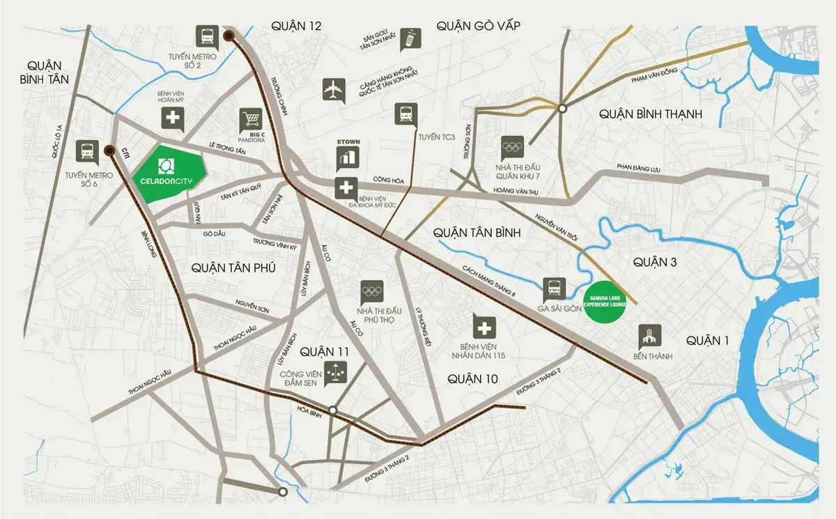 Celadon City 2 Vị trí Dự án Khu đô thị Celadon City Tân Phú