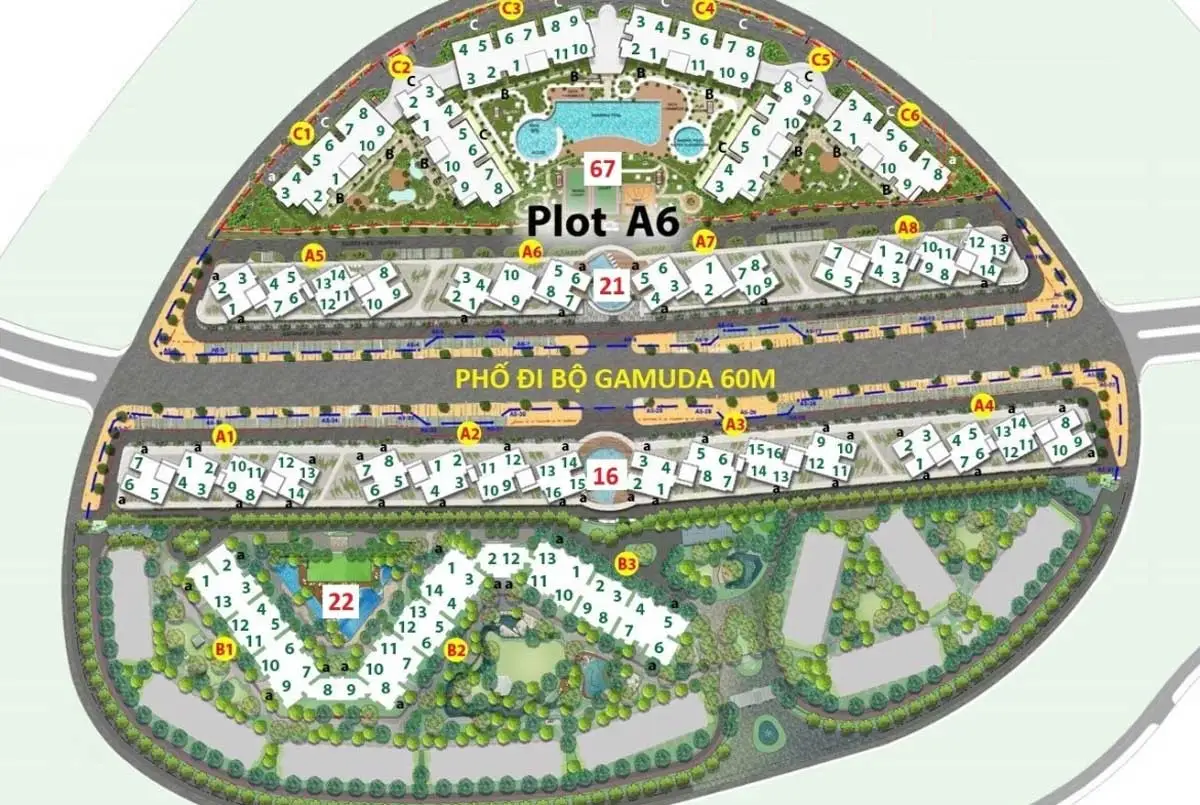 Celadon City 13 Mặt bằng Phân khu Diamond Dự án Celadon City