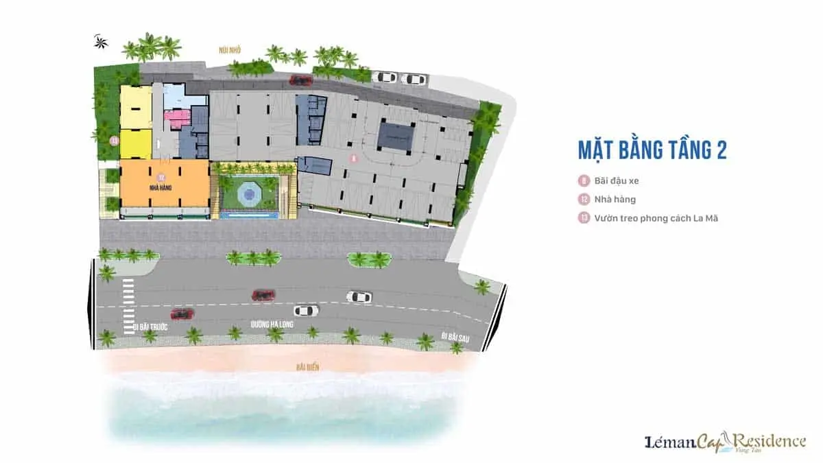 LÉMAN CAP RESIDENCE VŨNG TÀU 12 Mặt bằng Tầng 2 Dự án Léman Cap Residence Vũng Tàu