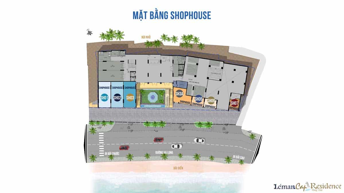 Mặt bằng Shophouse Dự án Léman Cap Residence Vũng Tàu