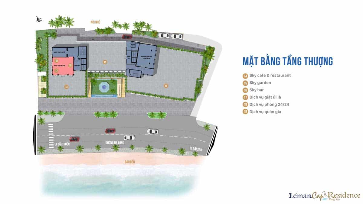 Mặt bằng Tầng Thượng Dự án Léman Cap Residence Vũng Tàu