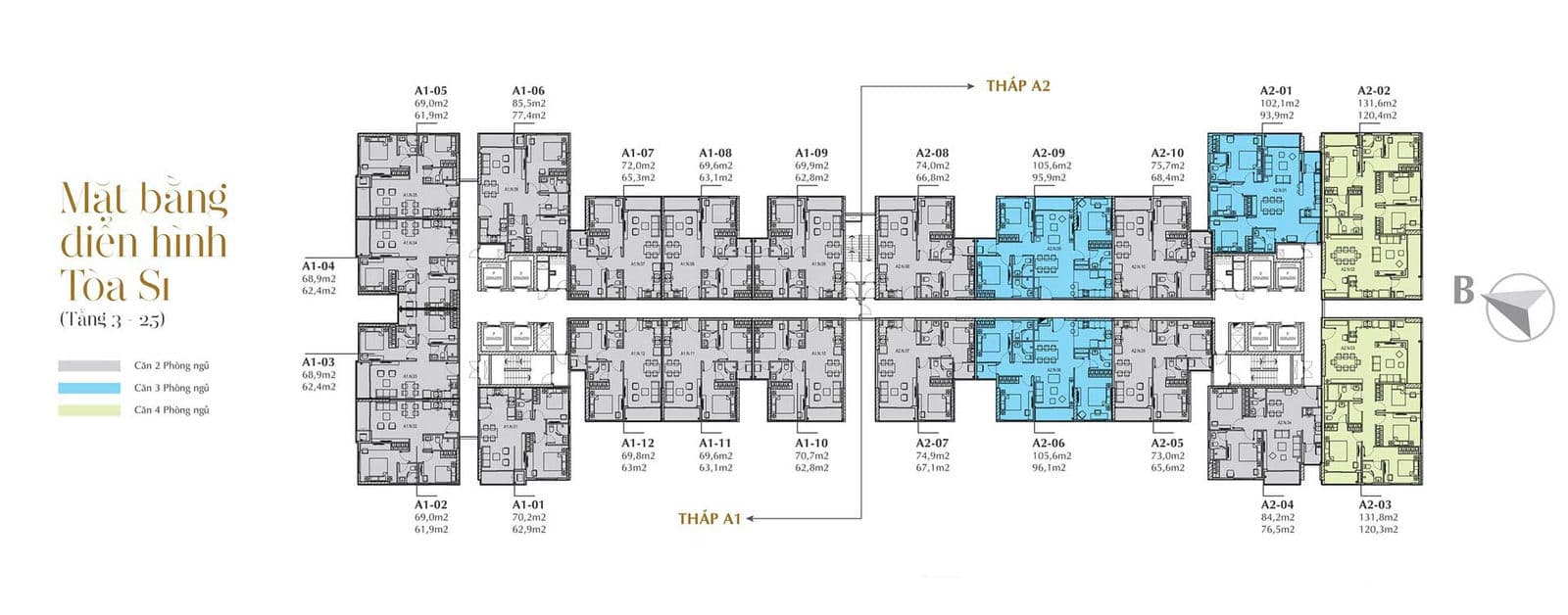 Mặt bằng tầng Dự án Căn hộ Chung cư Sunshine Sky City Quận 7