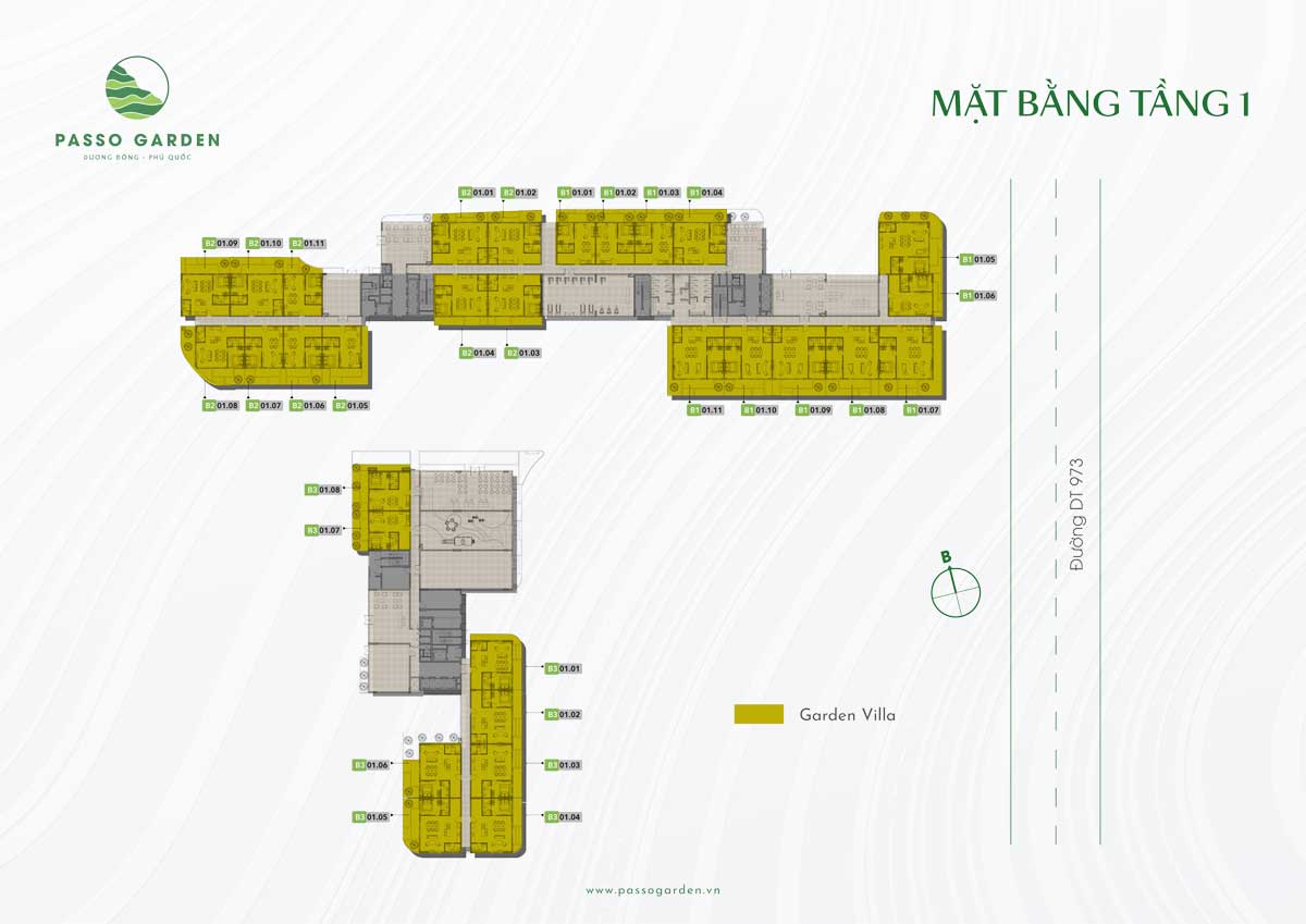 Mặt bằng tầng 1 Passo Garden