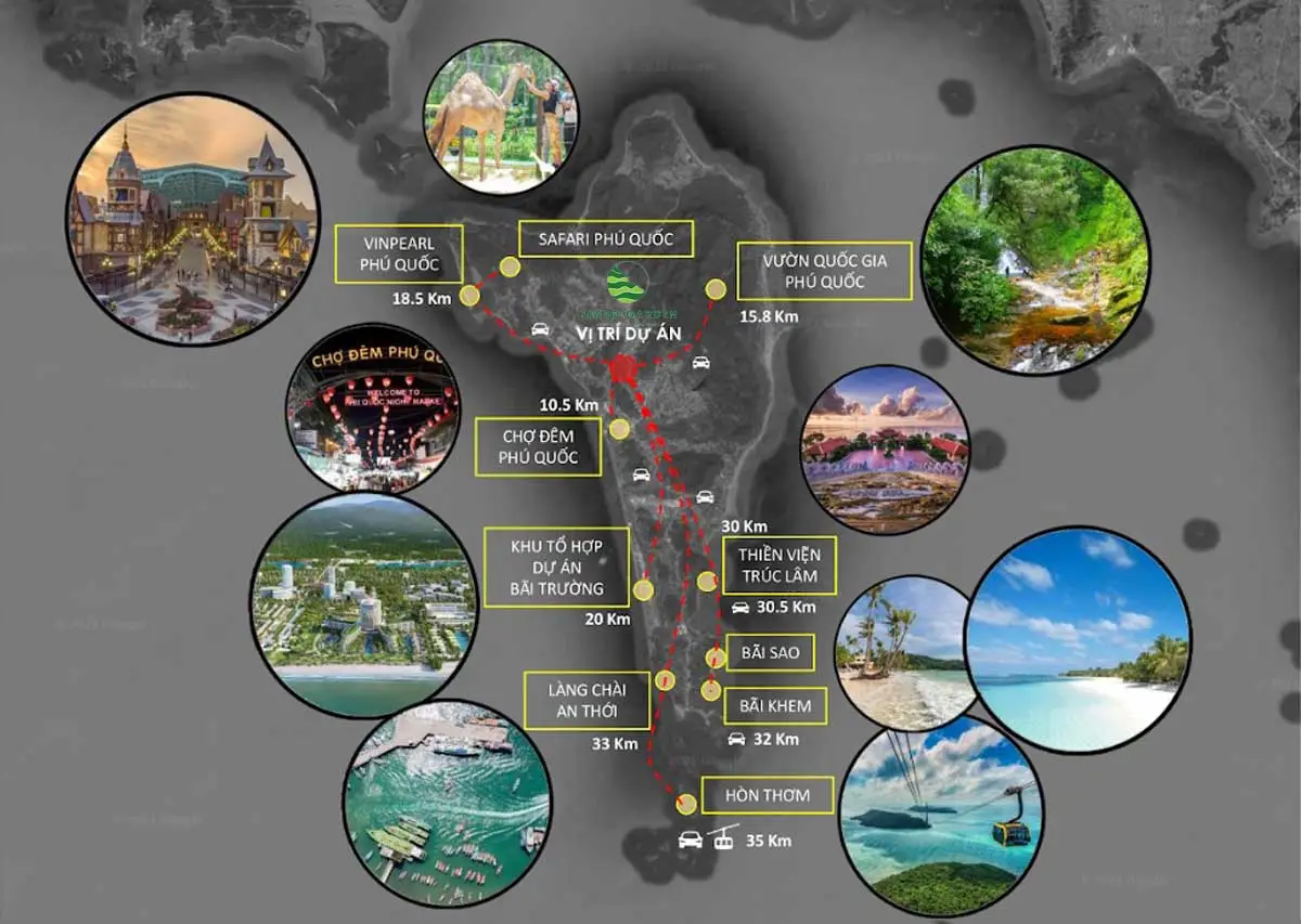 Passo Garden 12 Vị trí liên kết vùng Dự án Căn hộ Passo Garden Phú Quốc
