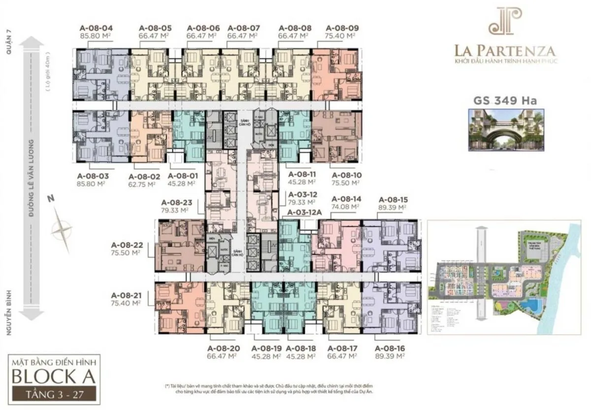 LA PARTENZA NHÀ BÈ 9 Mặt bằng Tầng Block A Dự án La Partenza Nhà Bè