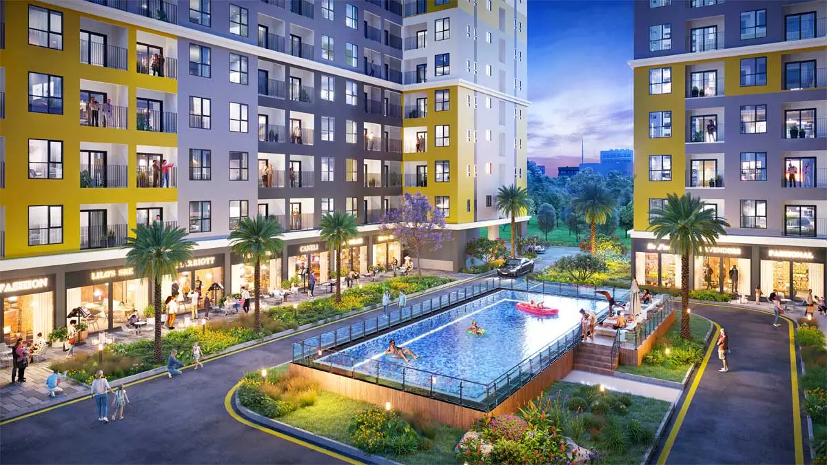 BCONS CITY 12 Hồ bơi Dự án Căn hộ Chung cư Bcons City Dĩ An Bình Dương