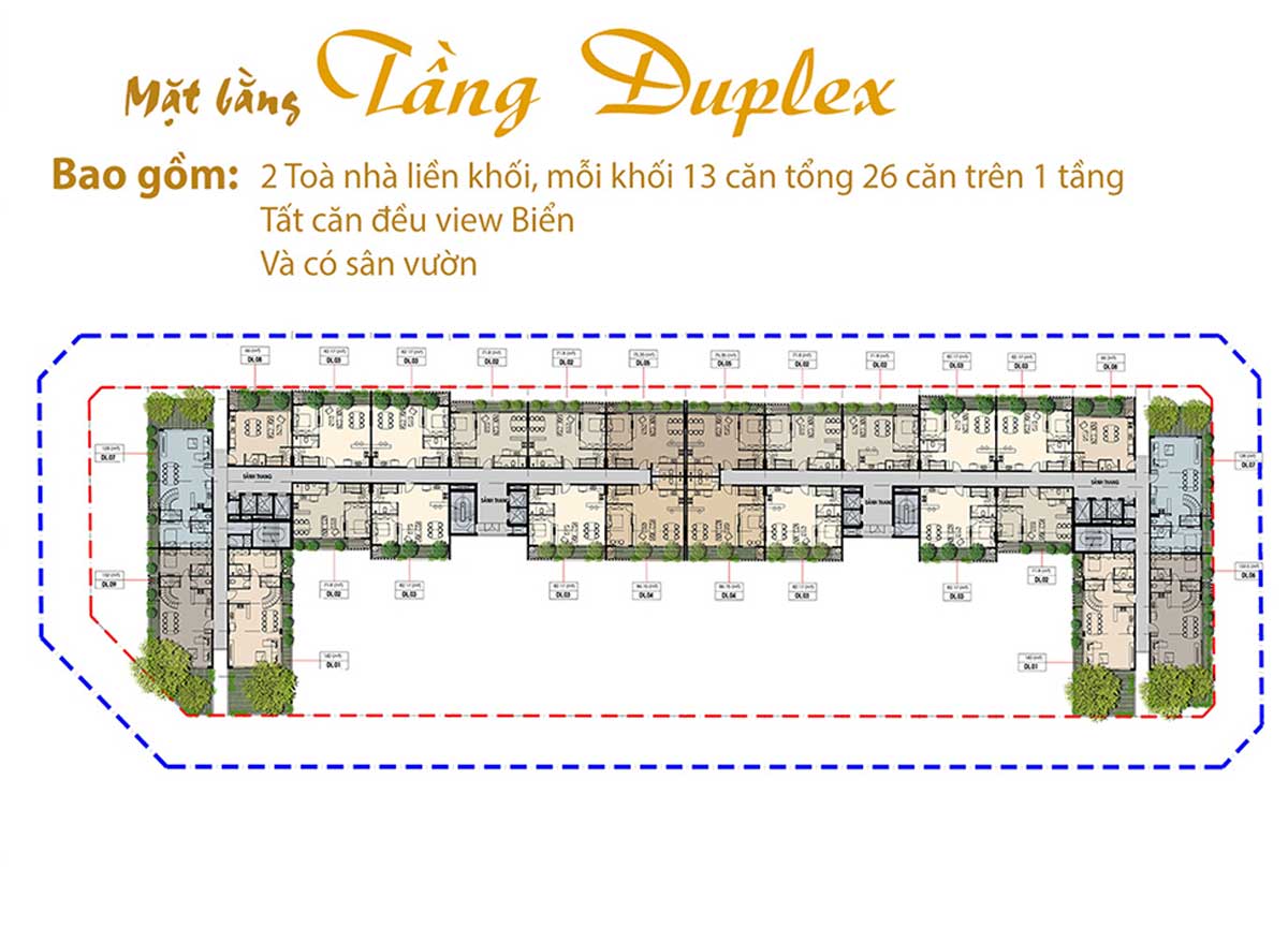 Mặt bằng Tầng Duplex Dự án Chí Linh Center