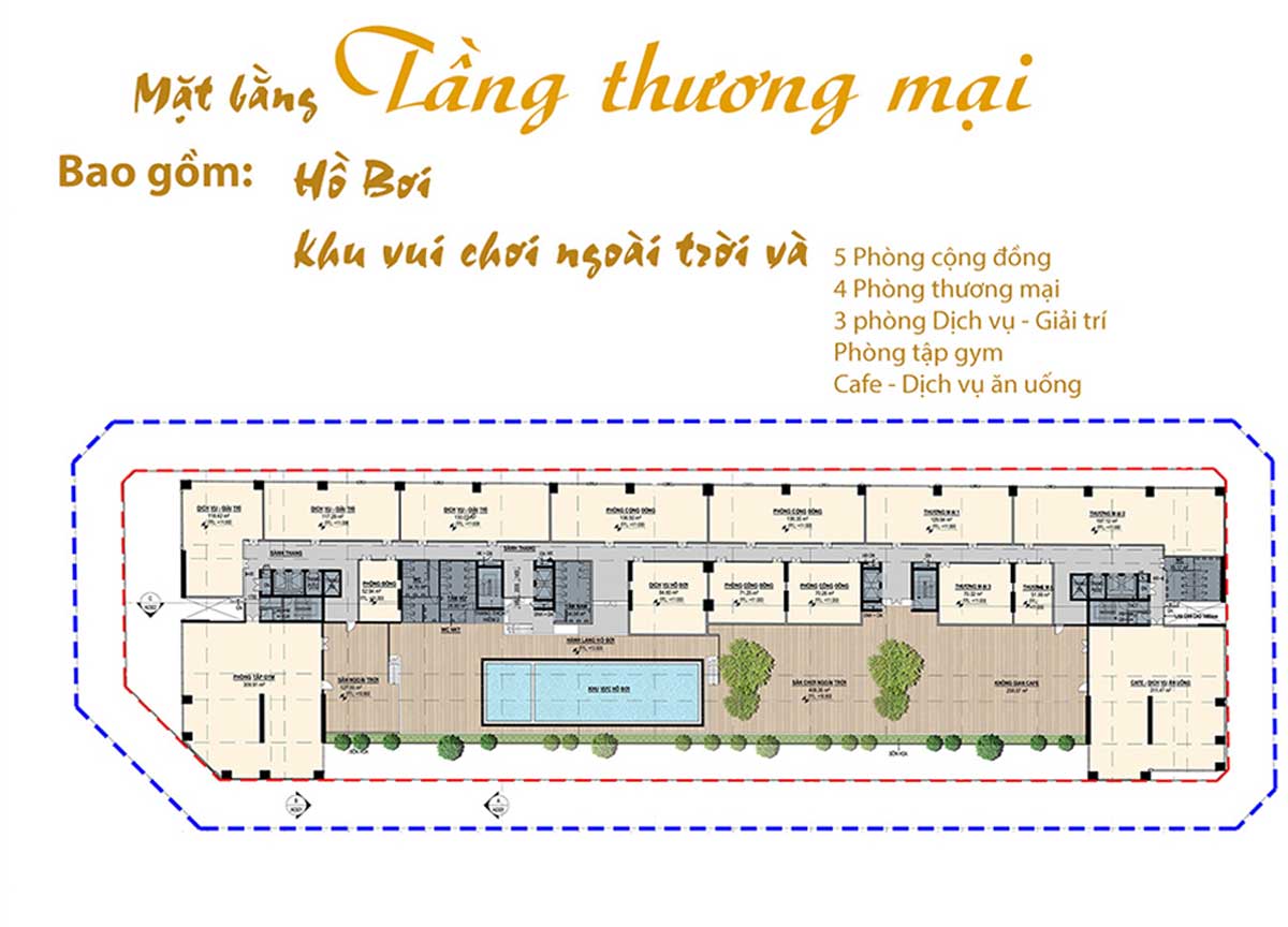 Mặt bằng Tầng Shophouse Dự án Chí Linh Center