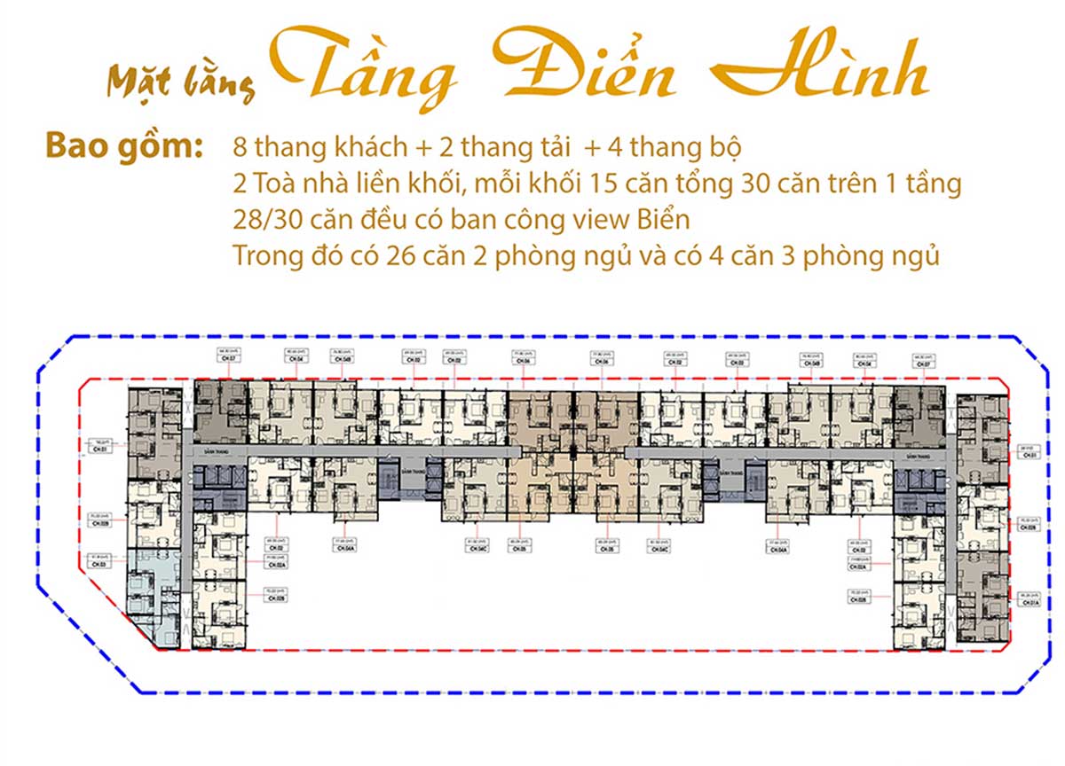 Mặt bằng điển hình Dự án Chí Linh Center