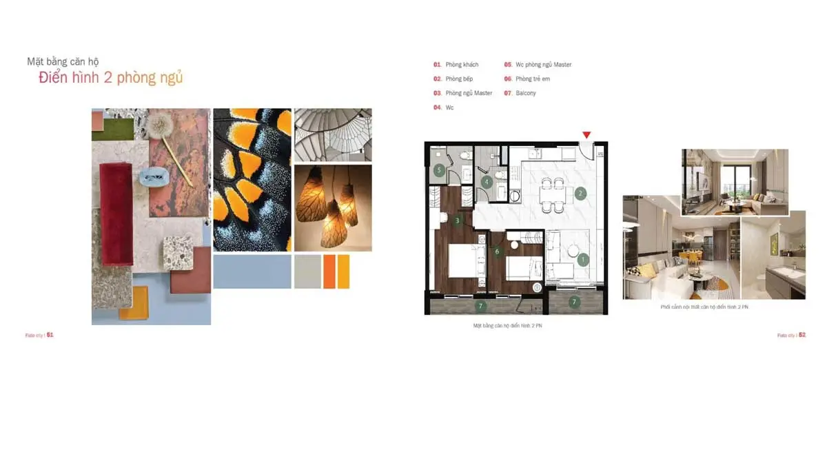 Fiato City Nhơn Trạch 10 Thiết kế Căn hộ 2PN Fiato City Nhơn Trạch