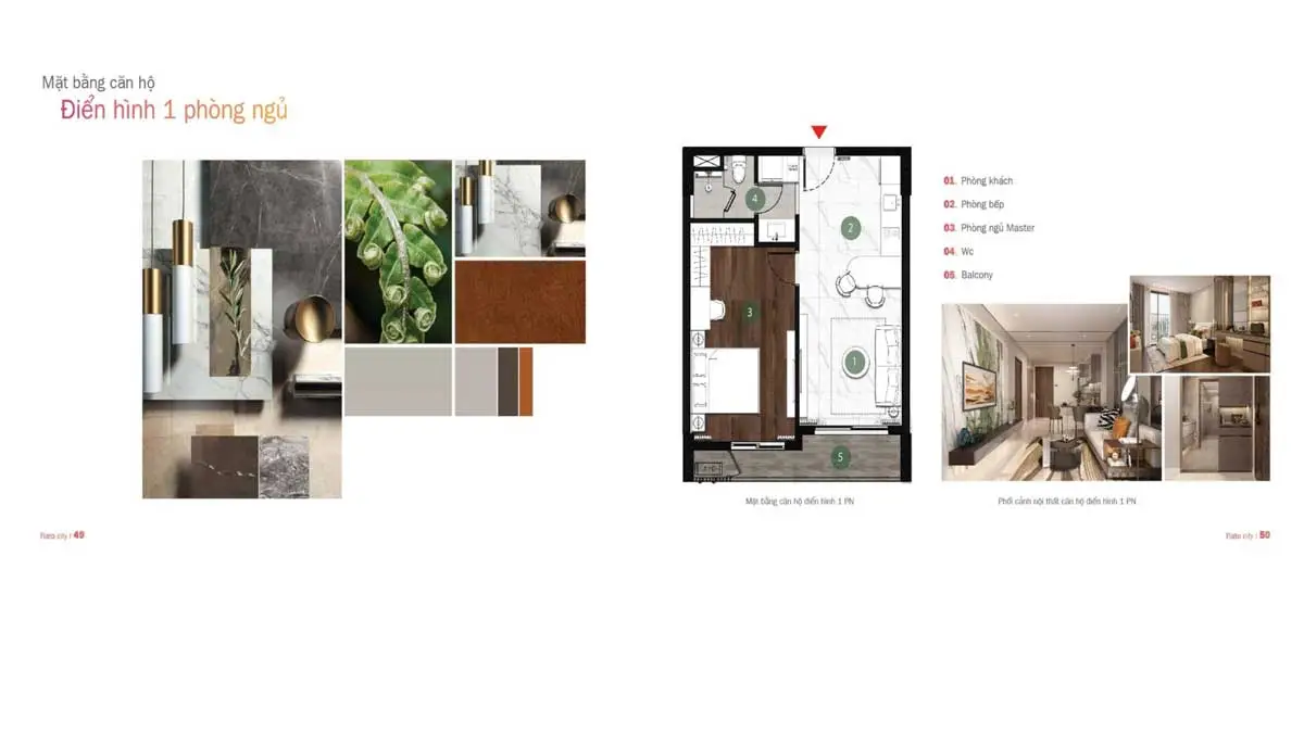 Fiato City Nhơn Trạch 12 Thiết kế Căn hộ 1PN Fiato City Nhơn Trạch