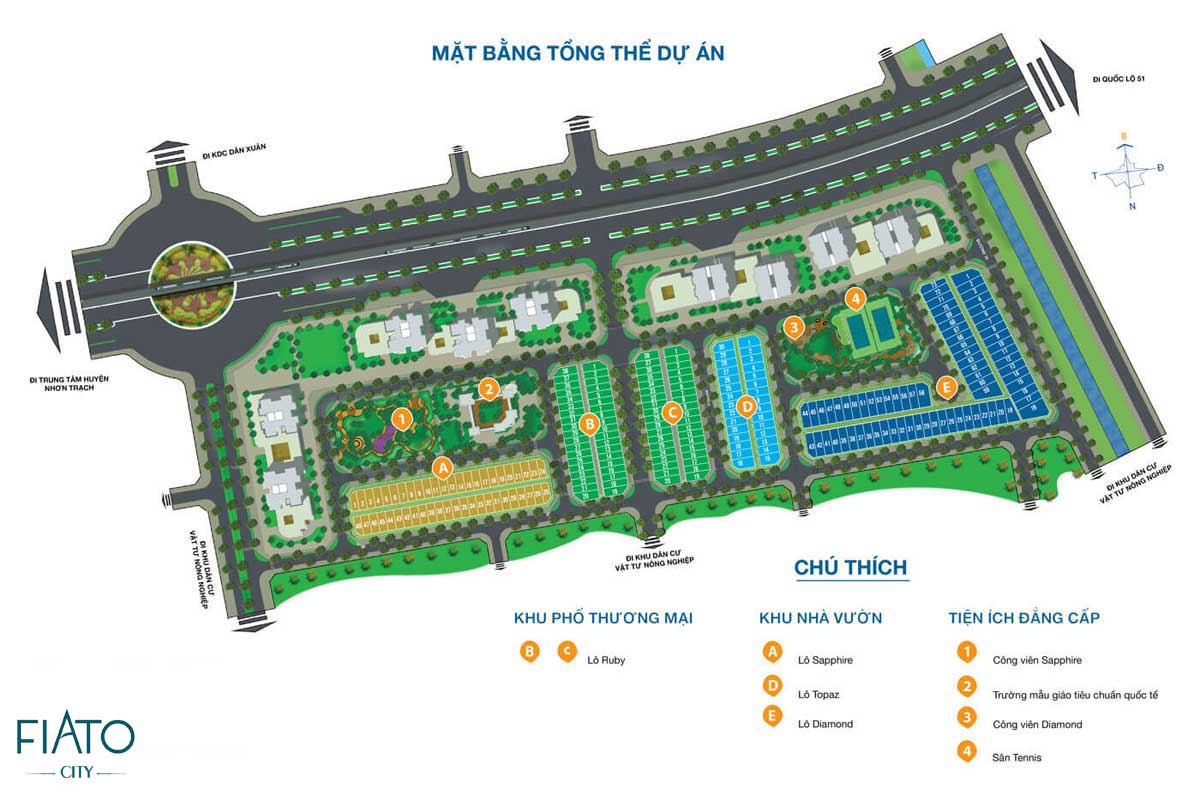 Mặt bằng Dự án Căn hộ Fiato City Nhơn Trạch Đồng Nai