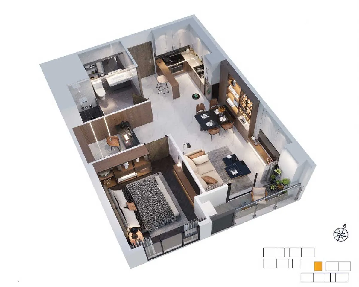 Glory Heights 10 Thiết kế Căn hộ 1PN Glory Heights Vinhomes Grand Park