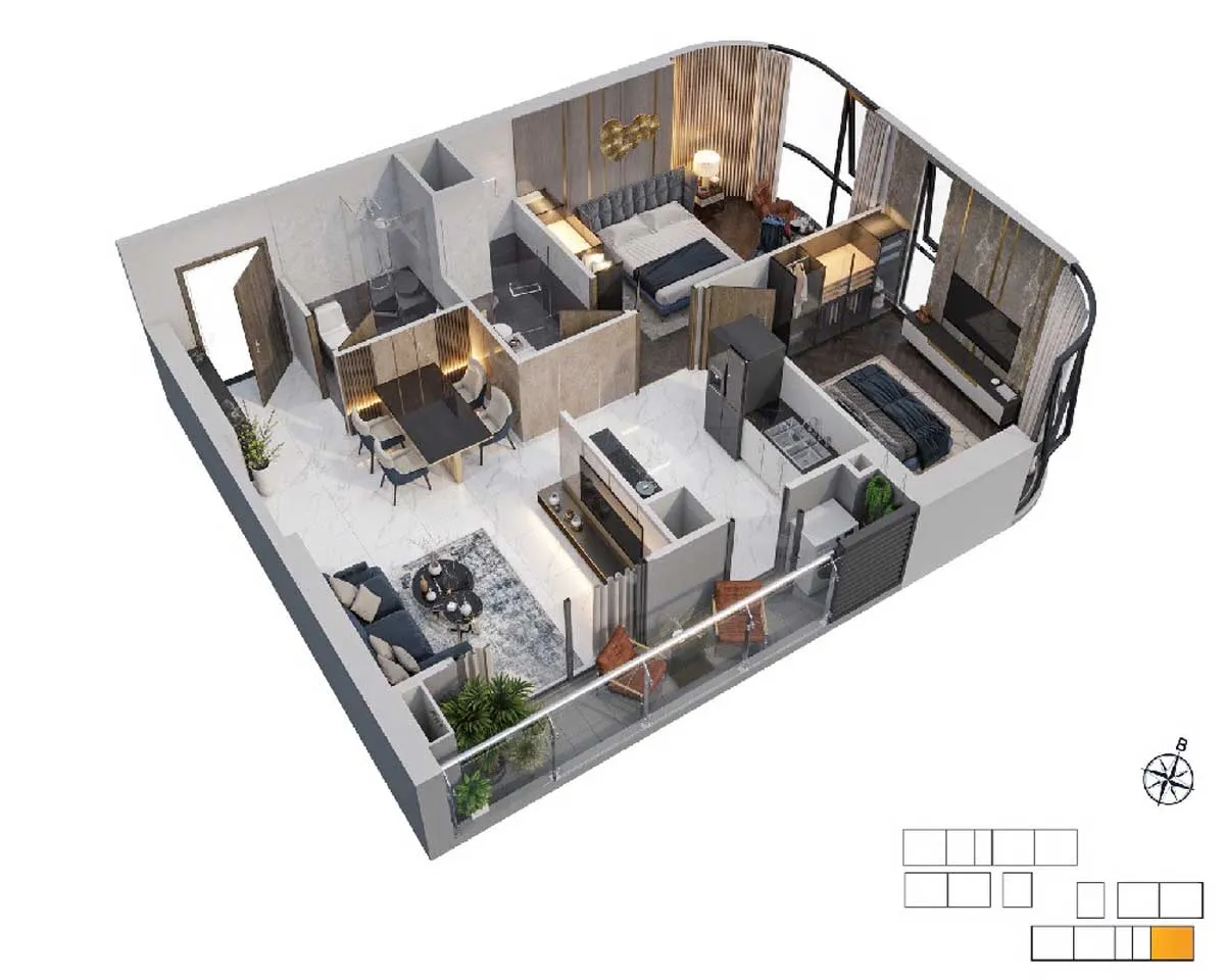 Glory Heights 12 Thiết kế Căn hộ 2PN Glory Heights Vinhomes Grand Park