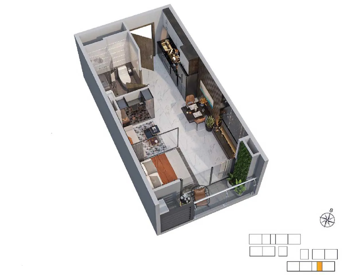 Glory Heights 9 Thiết kế Căn hộ Studio Glory Heights Vinhomes Grand Park