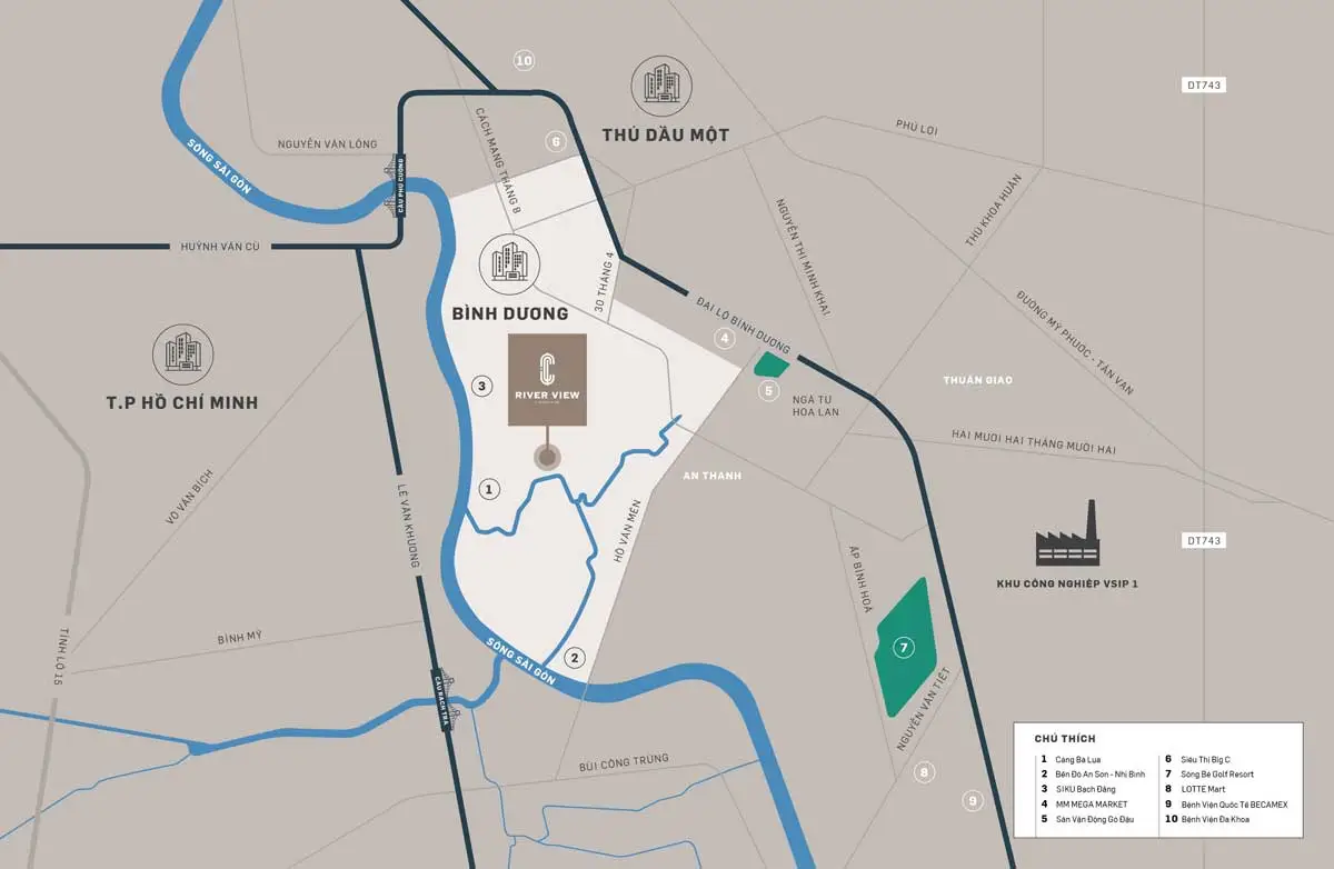 C RIVER VIEW BÌNH DƯƠNG 6 Vị trí Dự án Căn hộ C River View Bình Dương