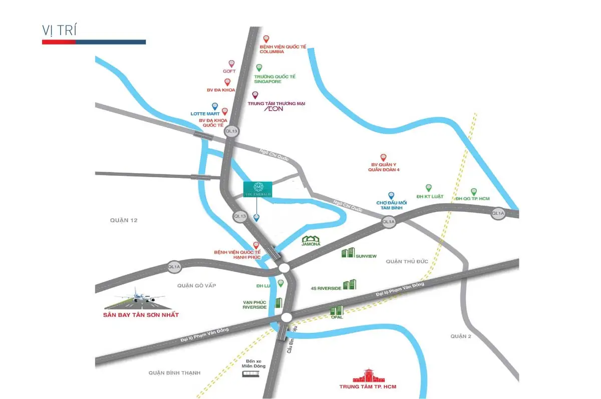 The Emerald 68 3 Bản đồ Vị trí Dự án Căn hộ The Emerald 68 Thuận An Bình Dương