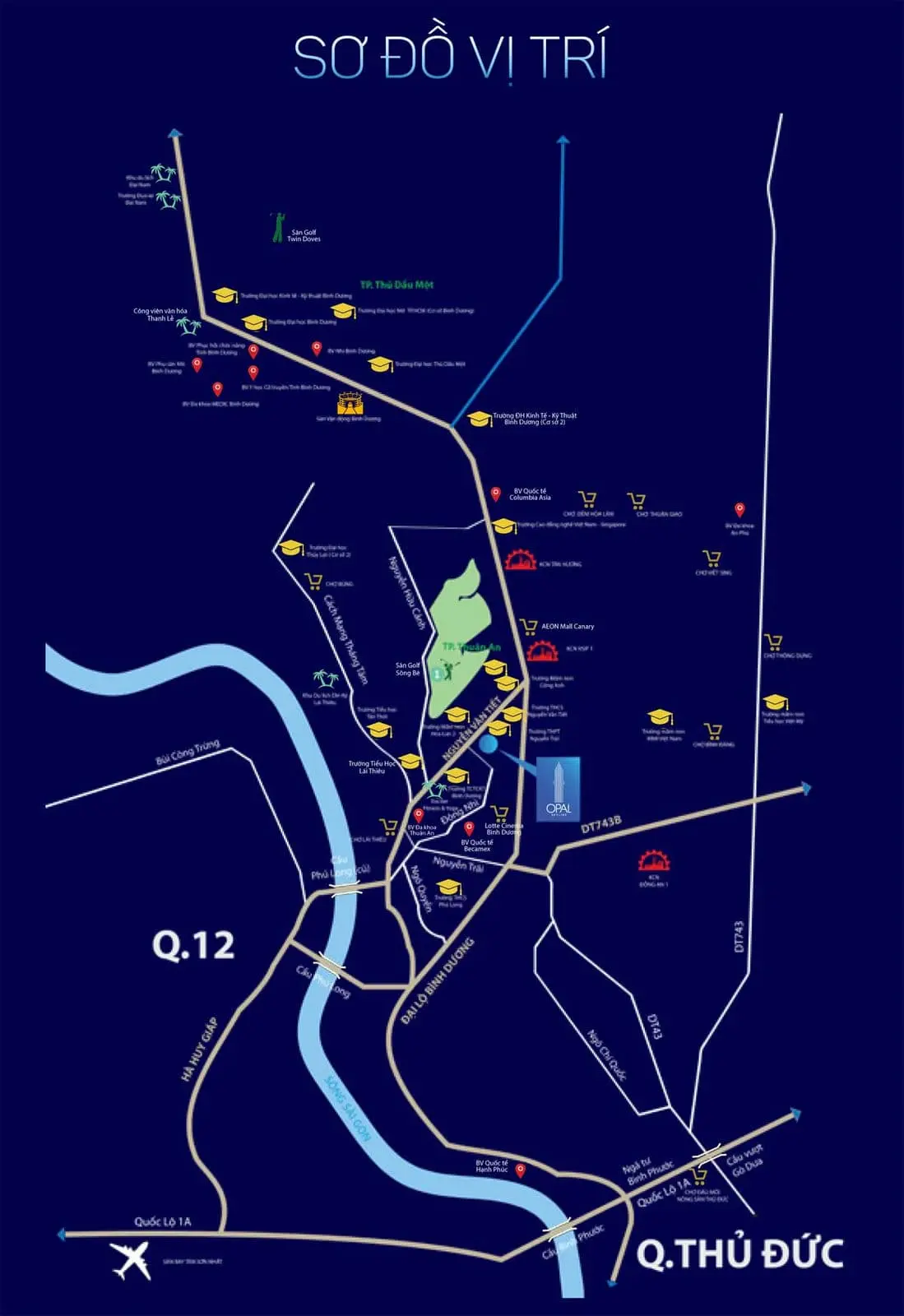 OPAL SKYLINE BÌNH DƯƠNG 4 Bản đồ Vị trí Dự án Căn hộ Opal Skyline Nguyễn Văn Tiết Bình Dương