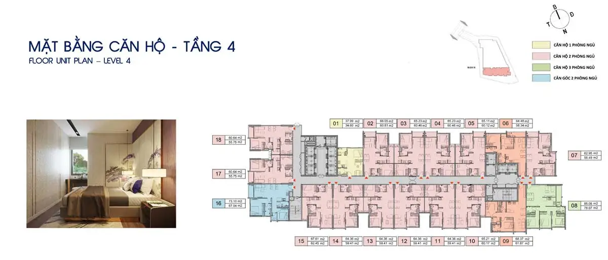 OPAL SKYLINE BÌNH DƯƠNG 20 Mặt bằng tầng 4 Căn hộ sân vườn Opal Skyline