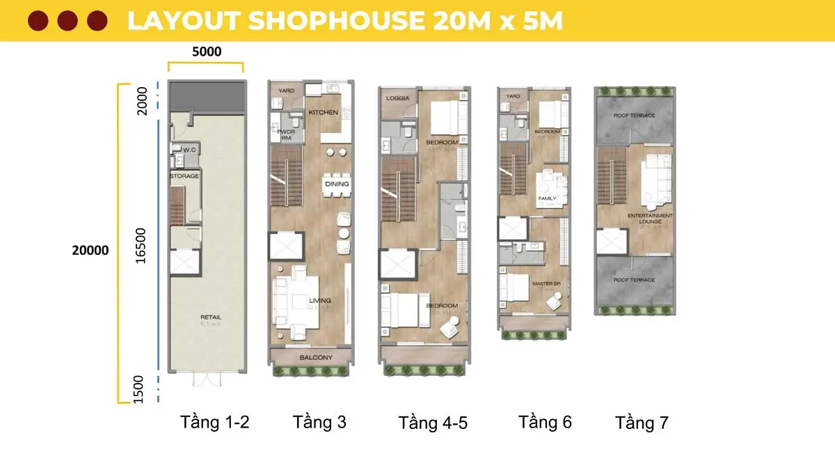 Sun Cosmo Residence Đà Nẵng 20 Thiết kế Shophouse Sun Cosmo Residence Đà Nẵng