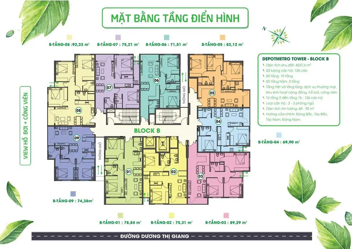Moscow Tower 9 Mặt bằng Block B Dự án Căn hộ Chung cư Moscow Tower Quận 12