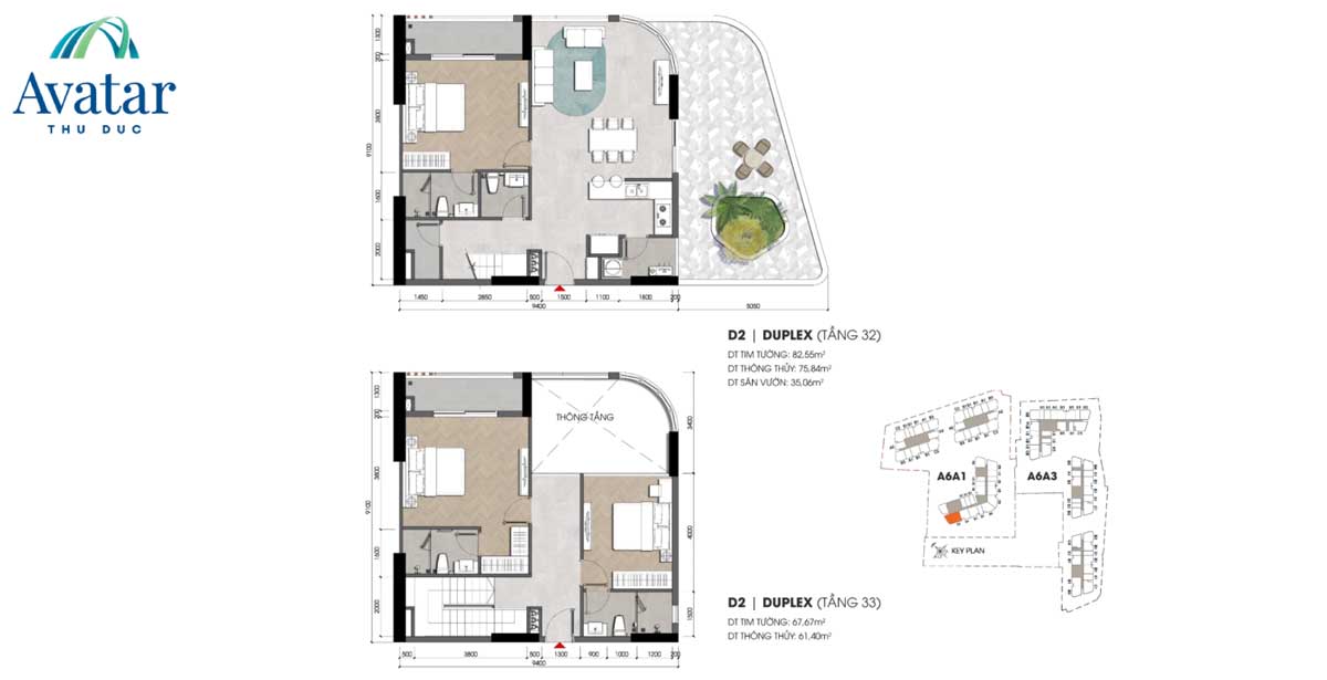 Thiết kế Căn hộ D2-Duplex Avatar Thủ Đức