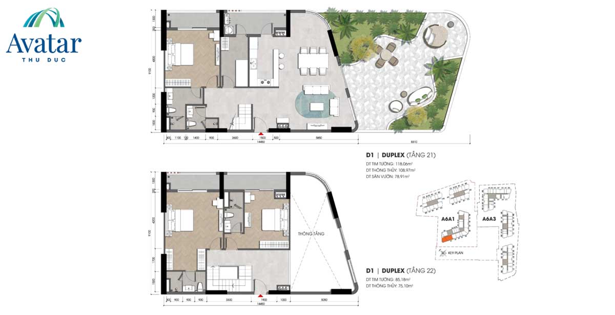 Thiết kế Căn hộ D1-Duplex Avatar Thủ Đức