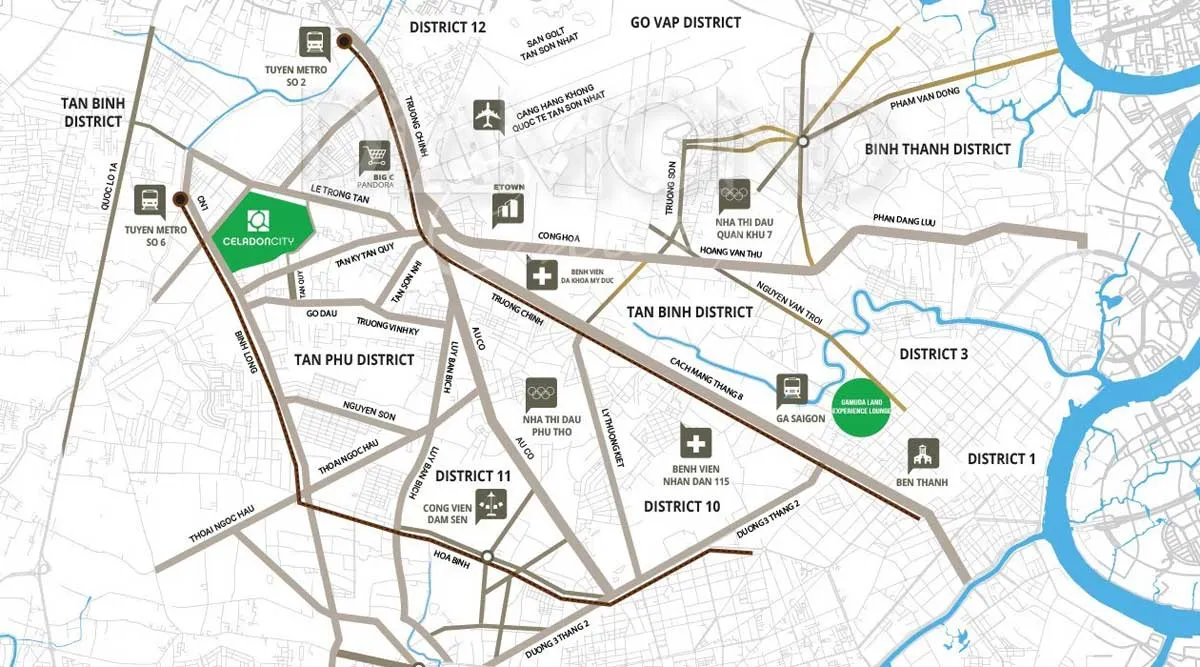 CĂN HỘ DIAMOND CENTERY 2 Vị trí Căn hộ Diamond Centery tại Celadon city