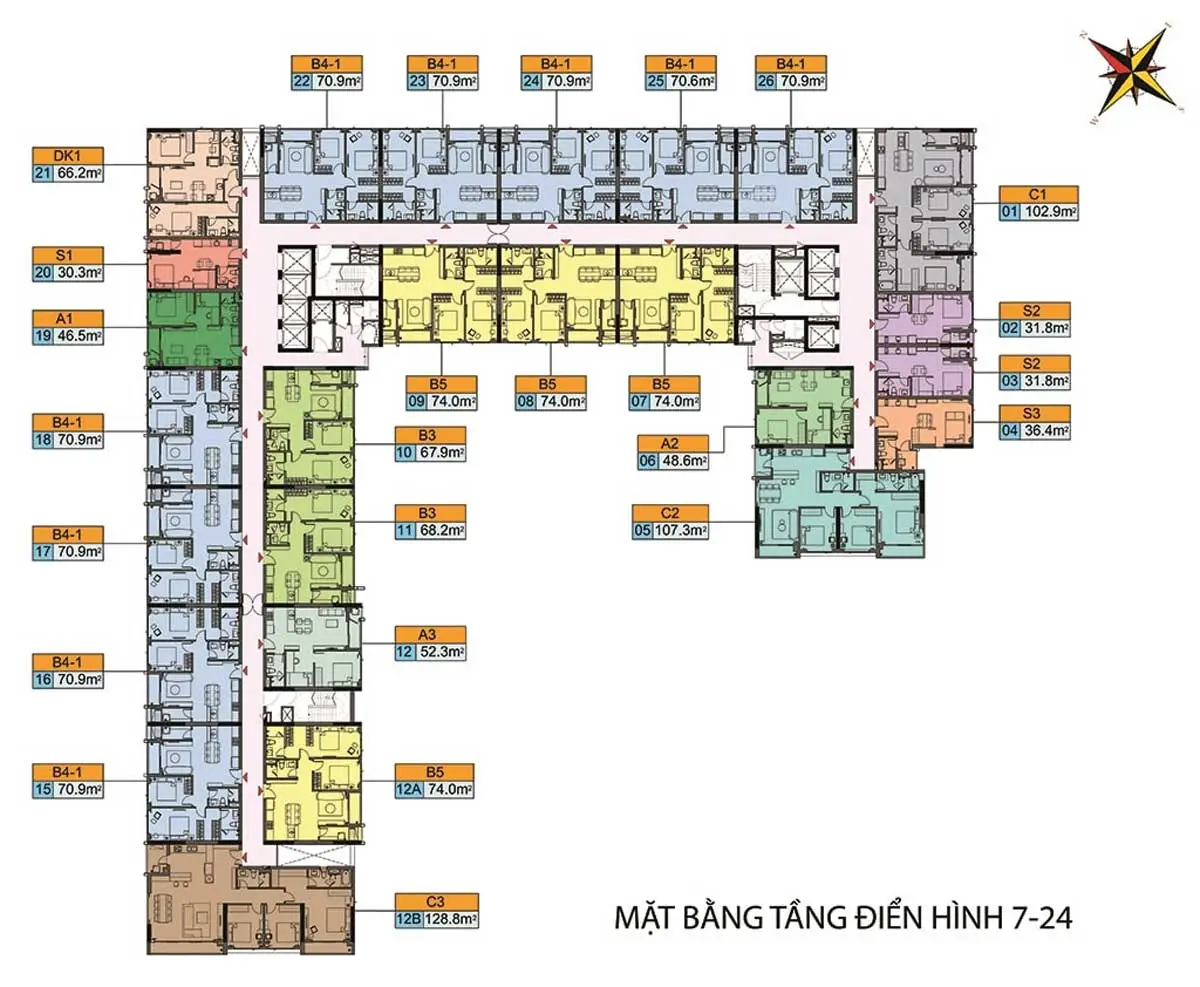 Sentosa Sky Park 5 Mặt bằng Tầng điển hình Dự án Sentosa Sky Park