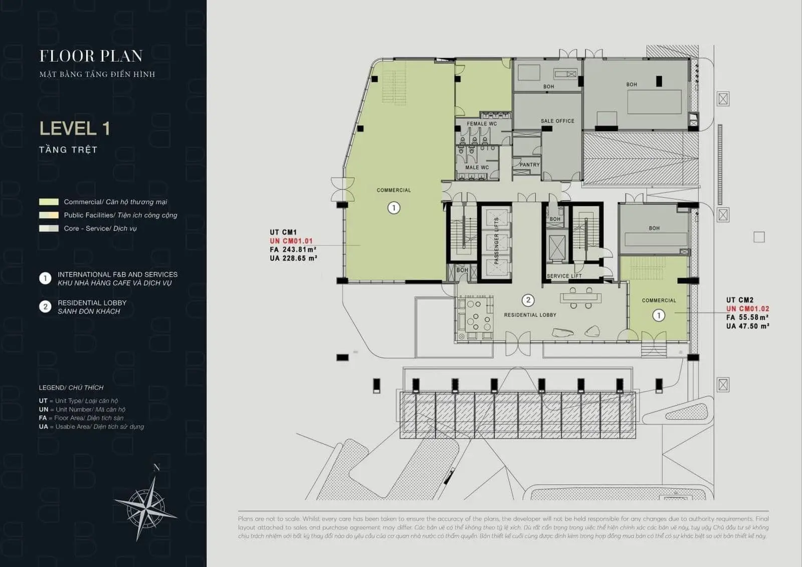 The Berkley Thảo Điền 6 Mặt bằng Tầng 1 Dự án The Berkley Thảo Điền